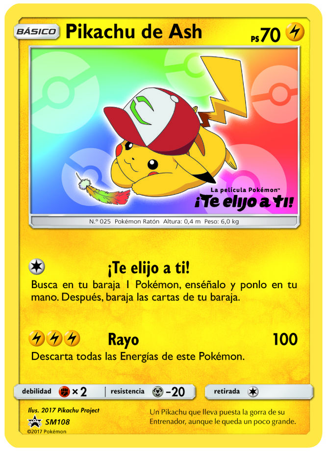 Pikachu de Ash de la película Pokémon ¡Te elijo a ti!